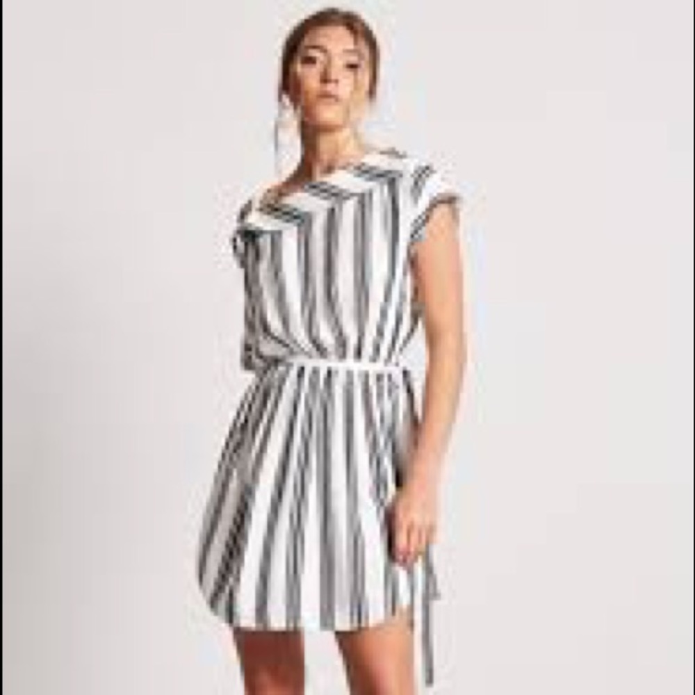 F21 asymmetrical striped dress